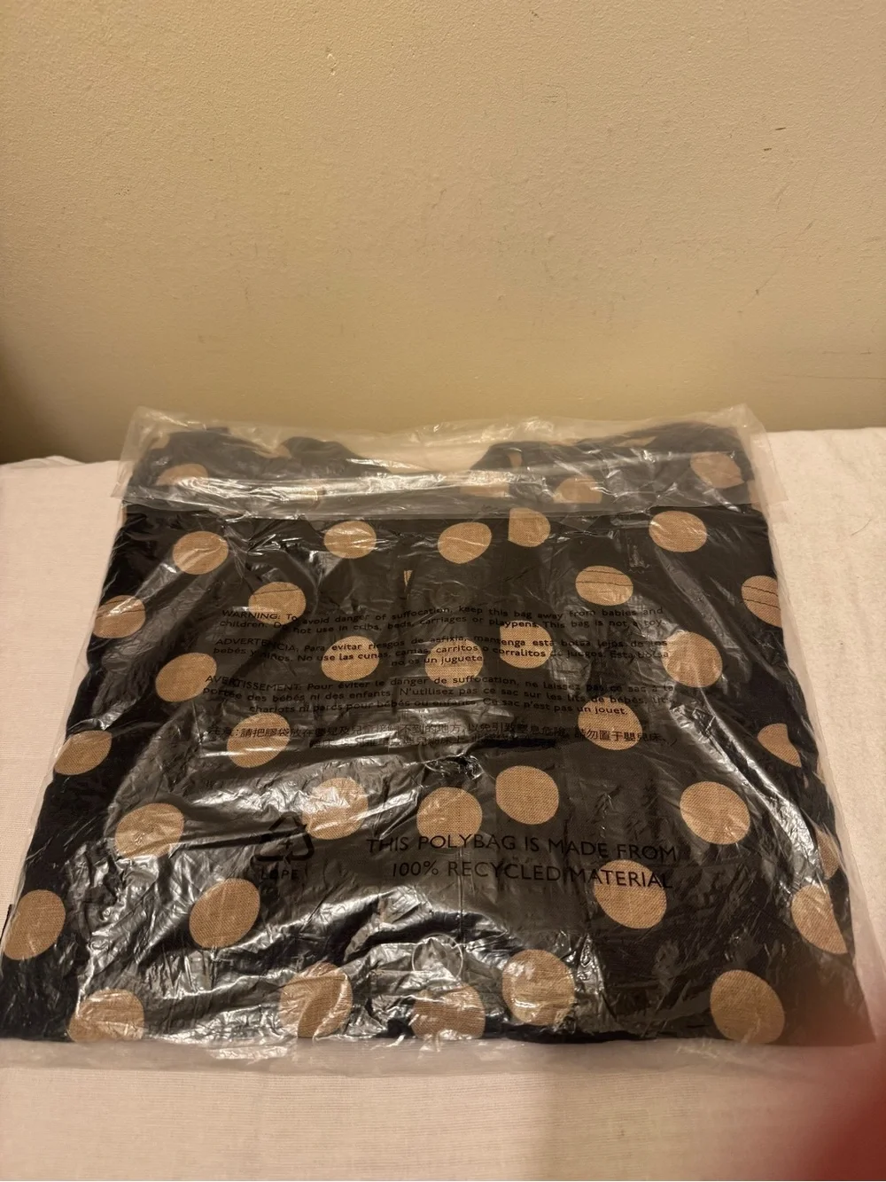 NWT J.Crew Linen Squareneck Button-Up Top Dot Print Black Tan Small BY699